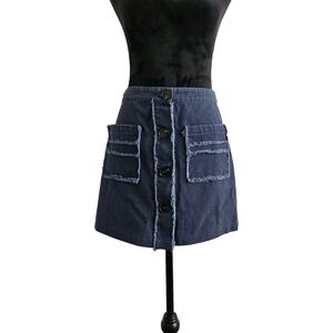 NWT WILD HONEY MICRO Mini Skirt Pockets Sz Med Button Up Y2K Style Boho Festival